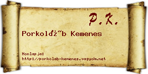 Porkoláb Kemenes névjegykártya